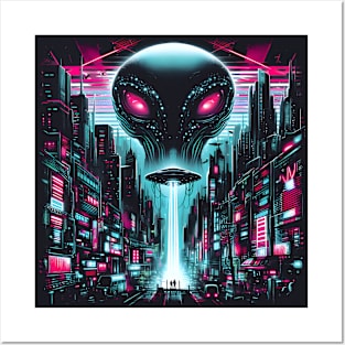 Neon Overlord: The City’s Silent Watcher Posters and Art